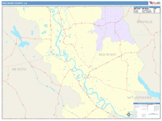 Red River Parish (County), LA Digital Map Color Cast Style